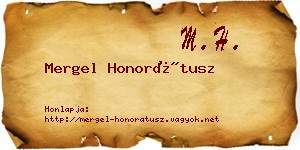 Mergel Honorátusz névjegykártya
